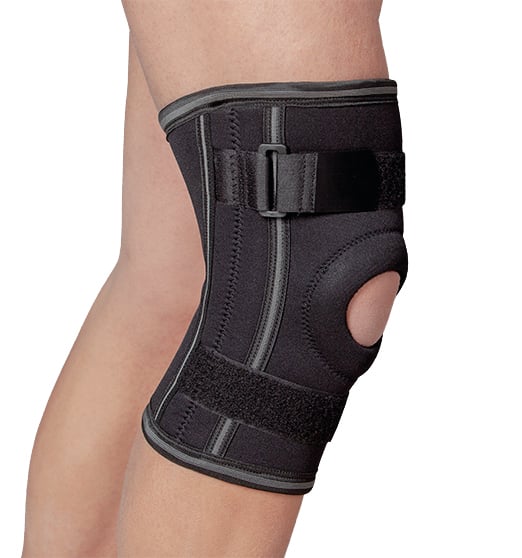 Knee Brace with Spiral Straps -0022- Medium Neoprene Black Anatomic Help